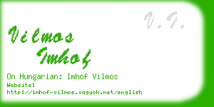 vilmos imhof business card